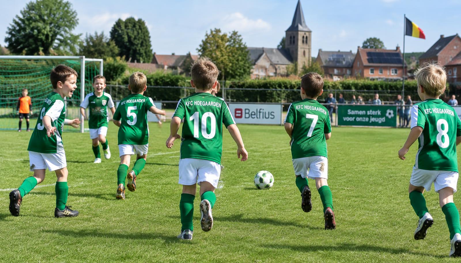Spelertjes van de U8 op het veld